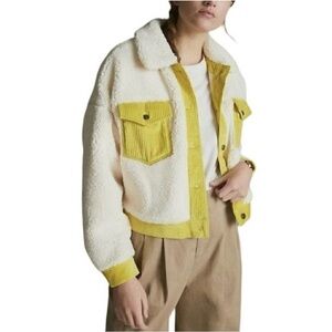 ANTHROPOLOGIE LESLIE
CORDUROY-TRIMMED JACKET